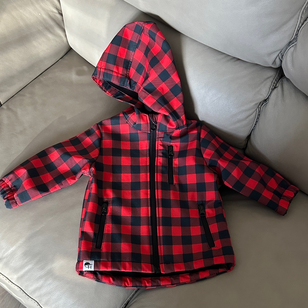 Kids Red and Black Checkered Jacket